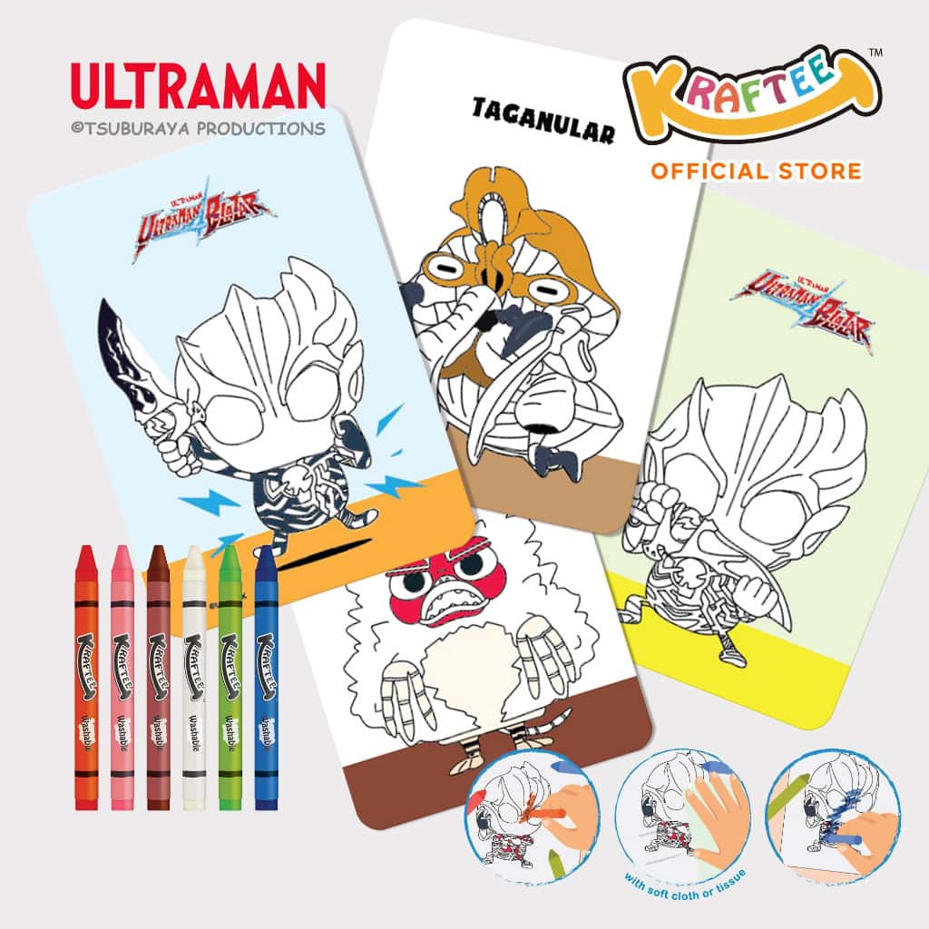 kraftee ultraman blazar (mini art) with 6ct washable crayons (mini pack)