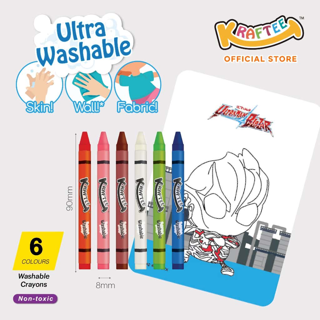 kraftee ultraman blazar (mini art) with 6ct washable crayons (mini pack)