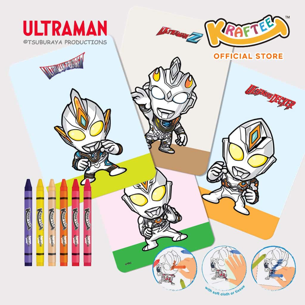 kraftee ultraman mix (mini art) with 6ct washable crayons (mini pack)