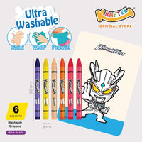 kraftee ultraman mix (mini art) with 6ct washable crayons (mini pack)