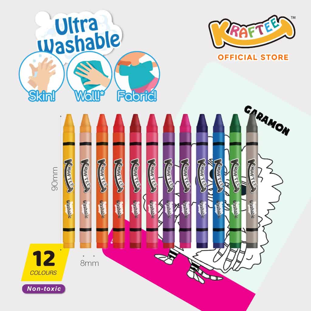 kraftee ultraman & kaiju (mini art) erasable cards with 12ct washable crayons