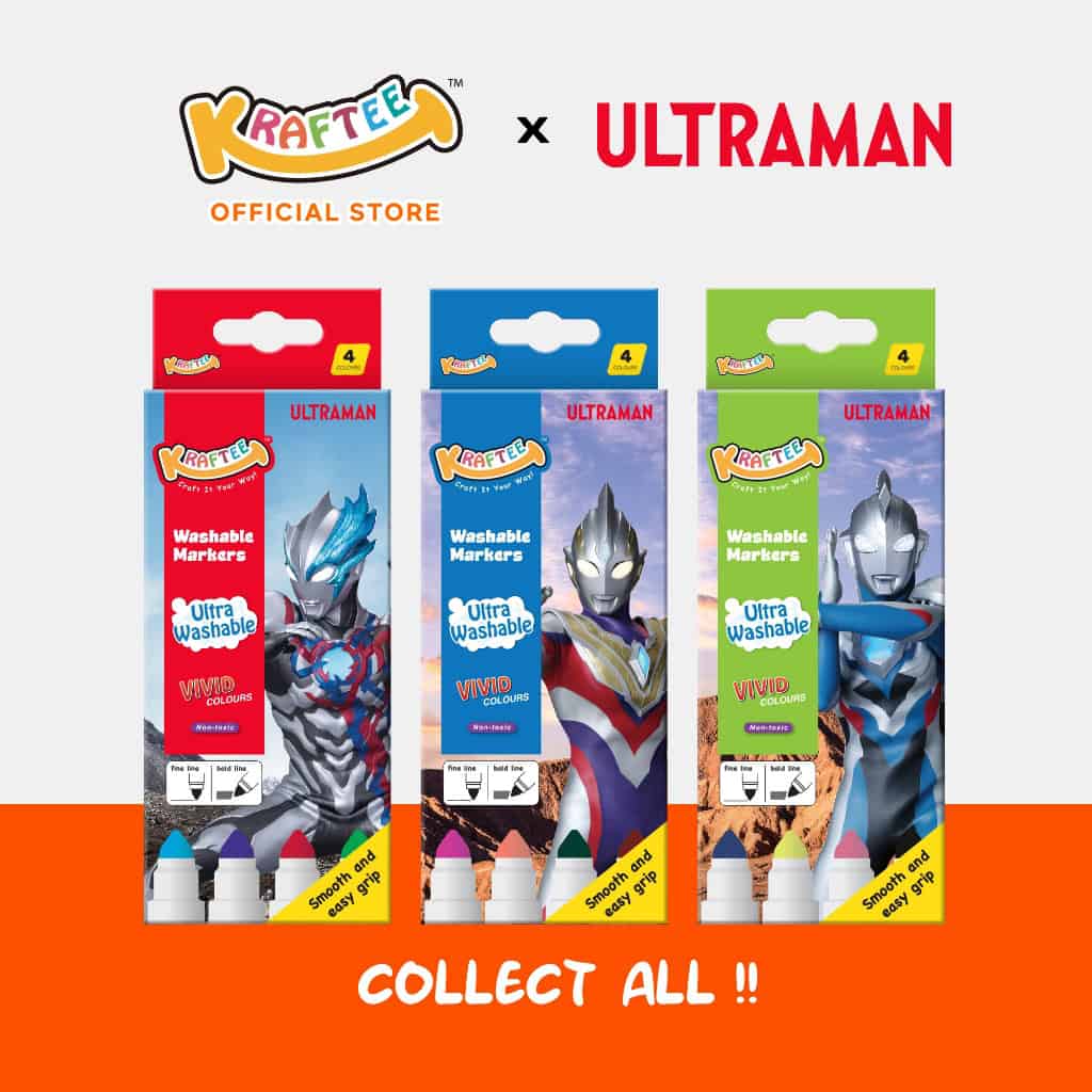 kraftee ultraman trigger 4ct washable markers