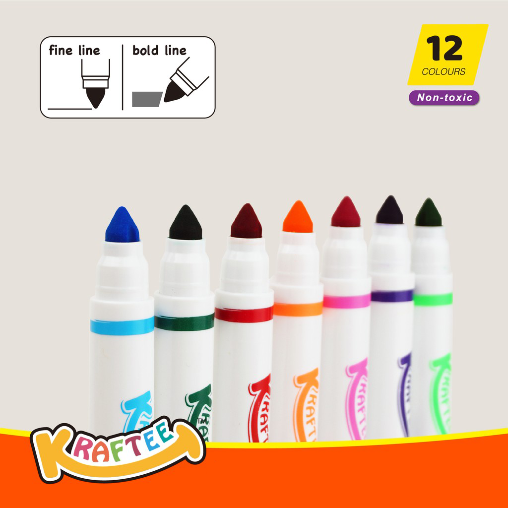 kraftee 12ct washable markers