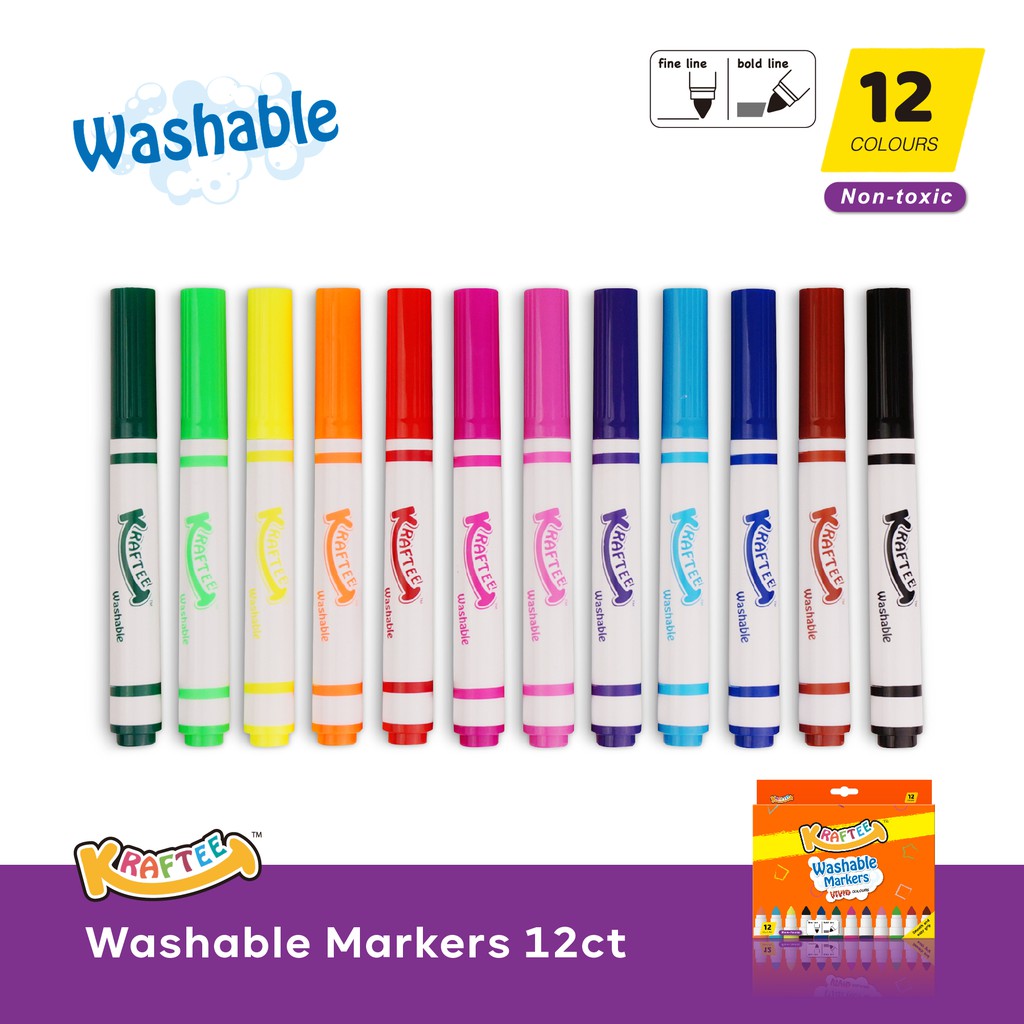 kraftee 12ct washable markers