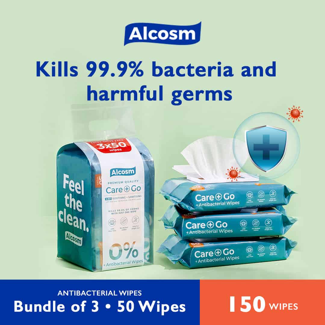 Alcean Antibacterial Classic Wipes - 50 wipes 3x Bundle Pack 2