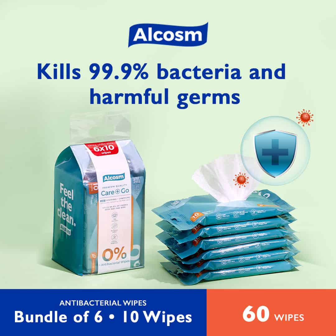 Alcean Antibacterial Classic Wipes - 10 wipes 6x Bundle Pack 2