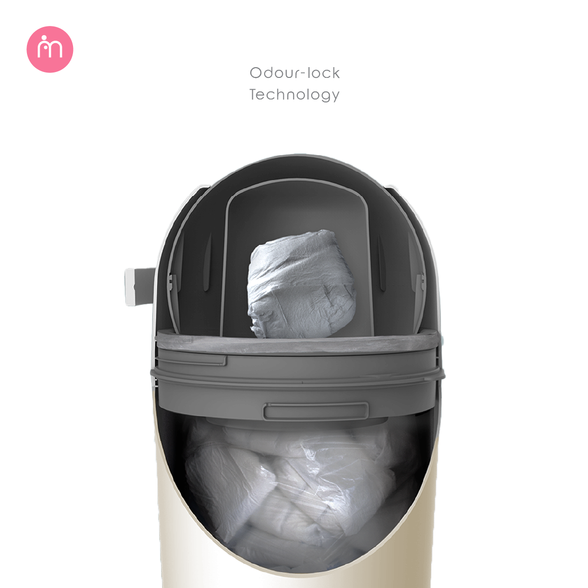 Momama Odour Free Nappy-Bin (Beige)