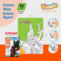 kraftee ultraman & kaiju erasable card set with 12ct crayons