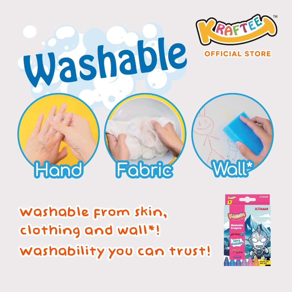 kraftee 8ct washable crayons ultraman z