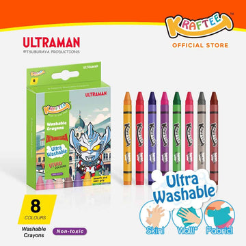 kraftee 8ct washable crayons – ultraman taiga
