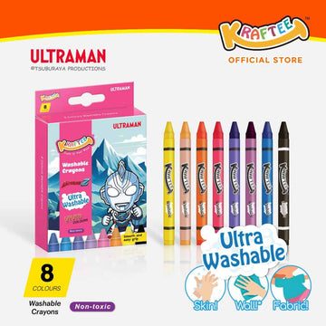 kraftee 8ct washable crayons ultraman z