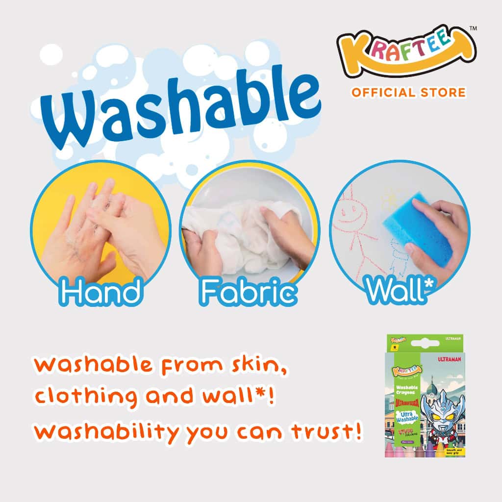 kraftee 8ct washable crayons – ultraman taiga