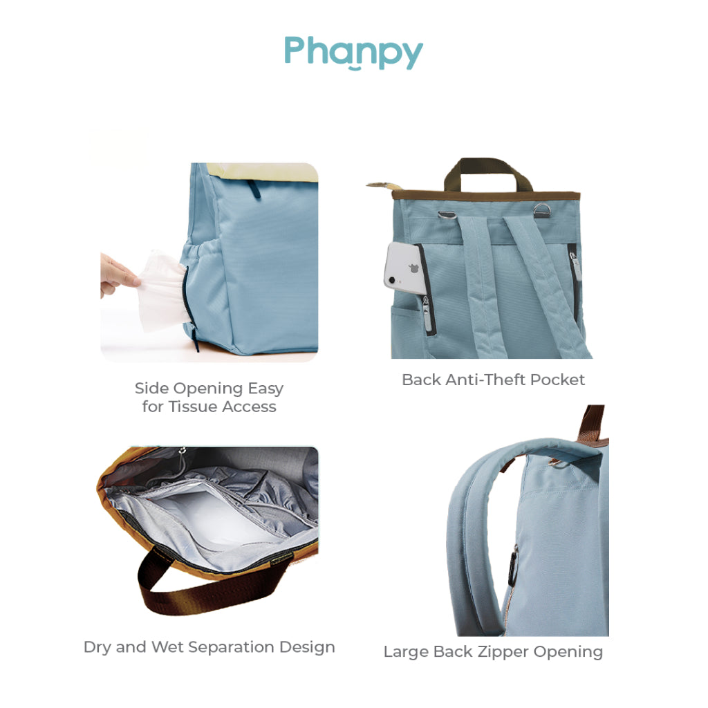 Phanpy Yiyan Backpack Mom Bag - Blue Upgrade (Plus Type)