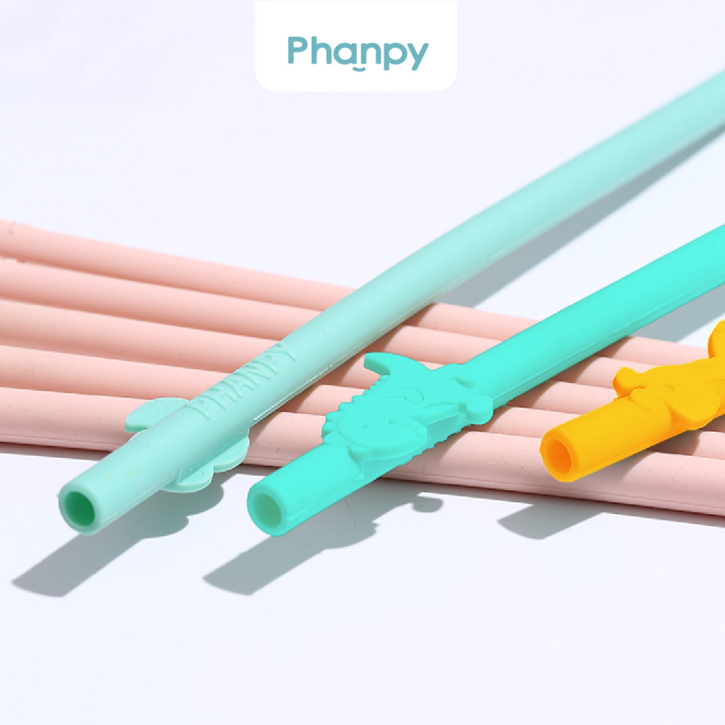 Phanpy Silicone Drinking Straws - Blue Crocodile (3pcs/box)