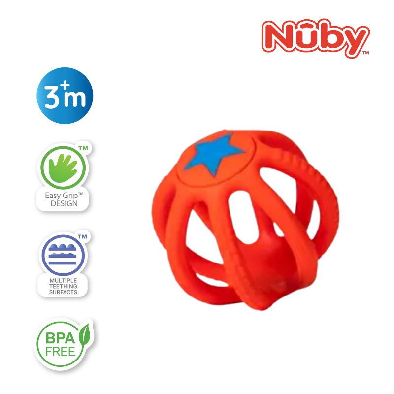 nb6889c nuby sillicone collapsible ball red 11111