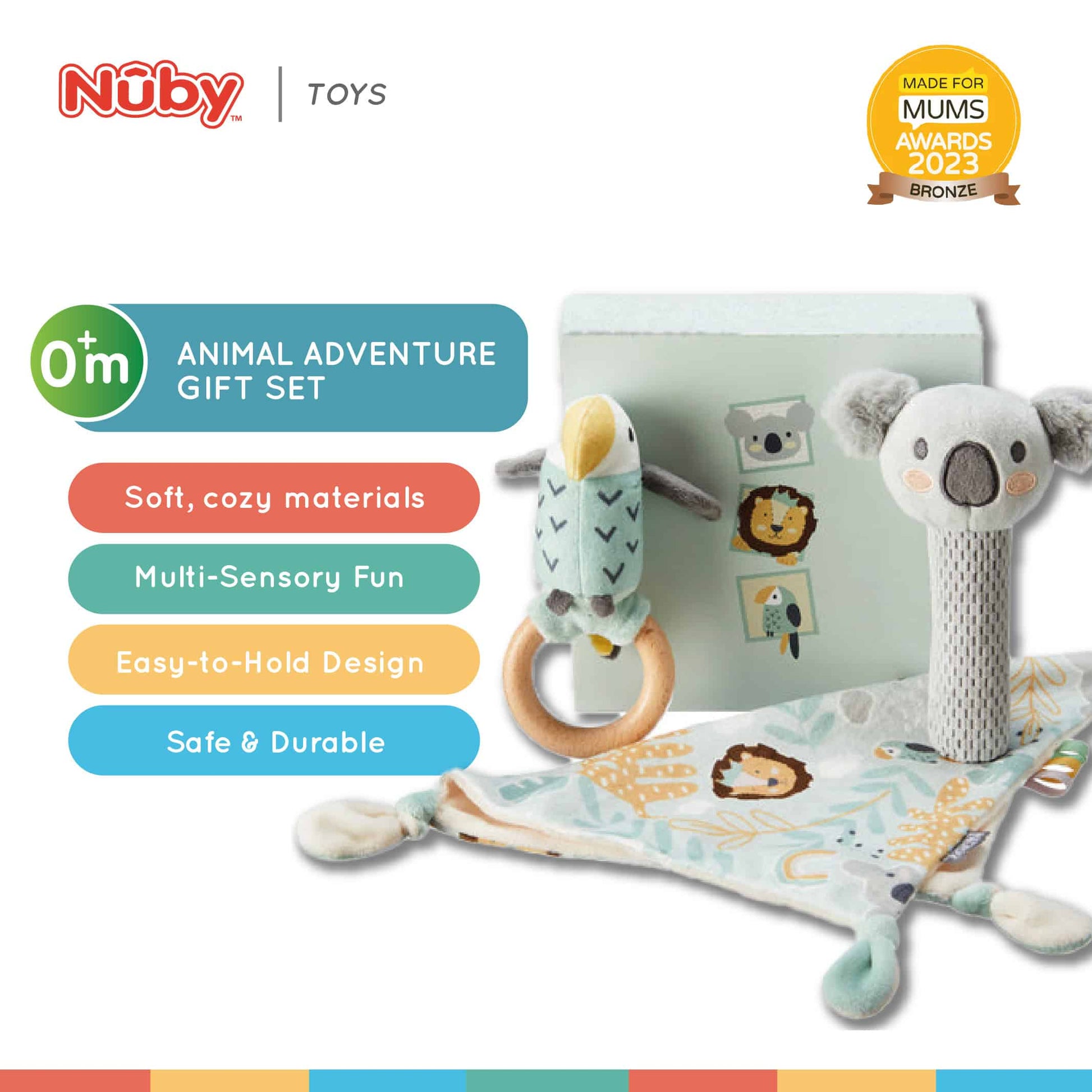 nuby animal adventure gift set