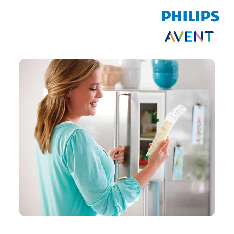 Astra Family Philips Avent Breast Milk Bags 6OZ/180ML (25pcs/Bag) suitable for refrigeration.