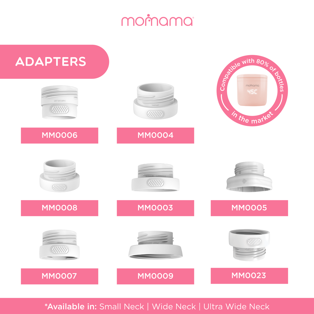 Momama Adapter for Intelligent Portable Baby Bottle Warmer - Small Neck | Wide Neck | Ultra Wide Neck - Astra Family