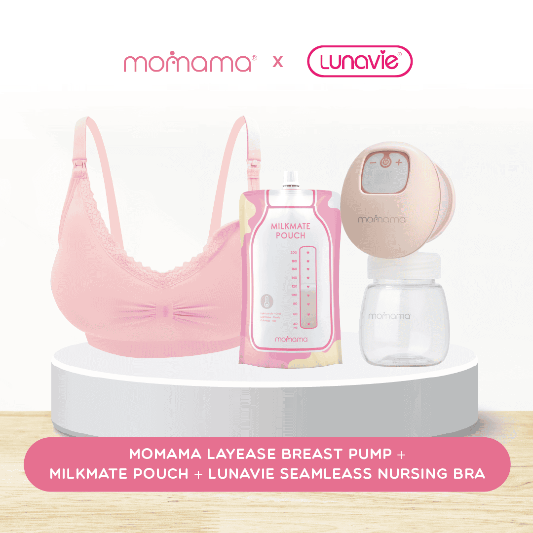 momama layease breast pump with lunavie seamleass nursing bra (copy)