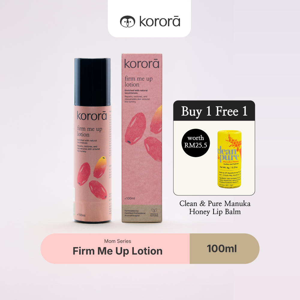 Korora Firm Me Up Lotion 100ml | 100% Natural Super Vitamin E Tocotrienols | Losyen Tegang Selepas Bersalin | 产后紧致身体乳