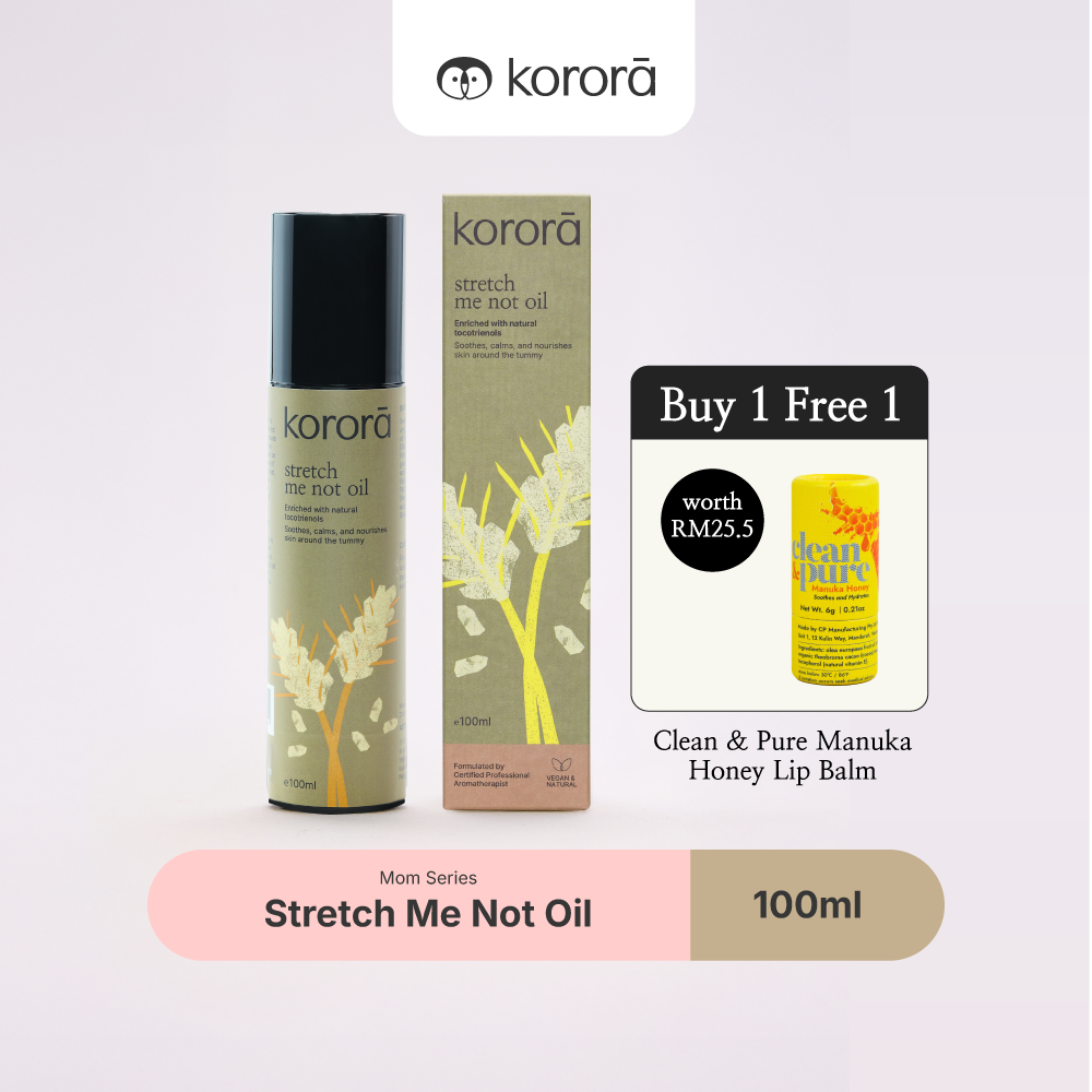 Korora Stretch Me Not Oil 100ml | 100% Natural Stretch Mark Oil | Minyak Parut Regangan Ibu Hamil | 天然孕妇妊娠纹护理油