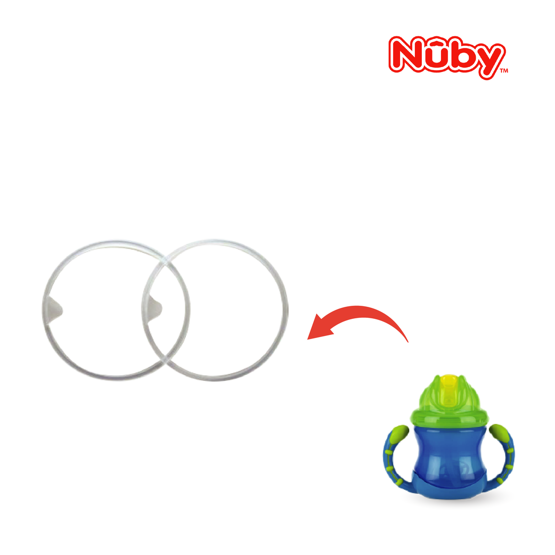Nuby Silicone Ring Replacement for Nuby Flip N Sip Cup – Fat Straw 240ML/ 8OZ