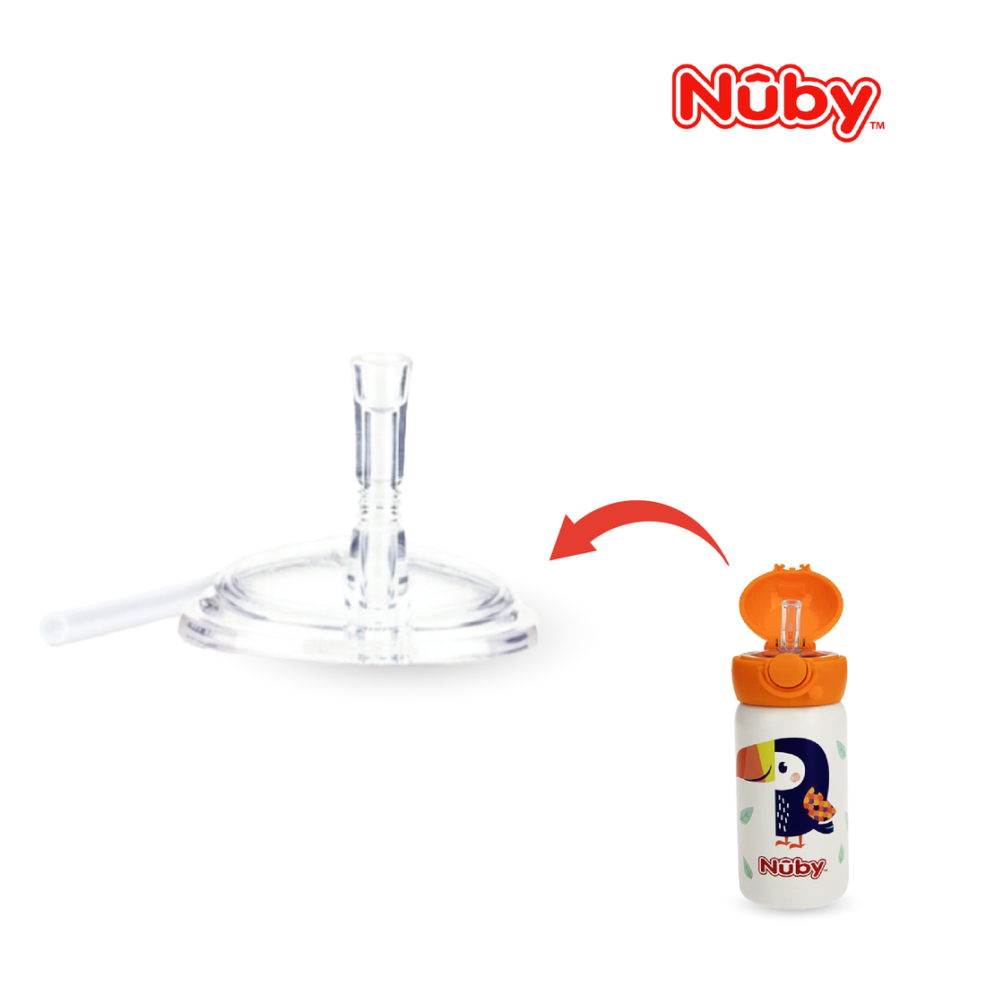 Nuby Full Set Thin Straw Replacement for Vacuum Sport bottle