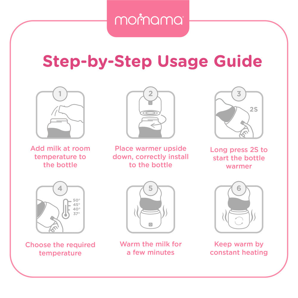 Momama Intelligent Milk Warmer PRO+  Long-Lasting Battery | Fast Heating | Rechargeable | 4 Temperature Settings - Astra Family
