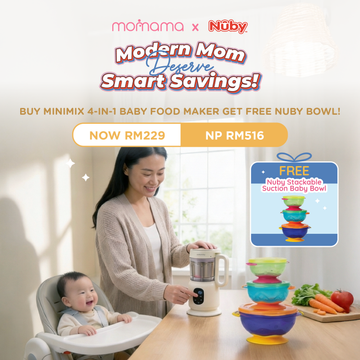 Modern Moms Deserve Smart Savings!" Get your baby mealtime set - Buy Momama Minimix 4-in-1 Foodmaker FOR RM 229 - Astra Family