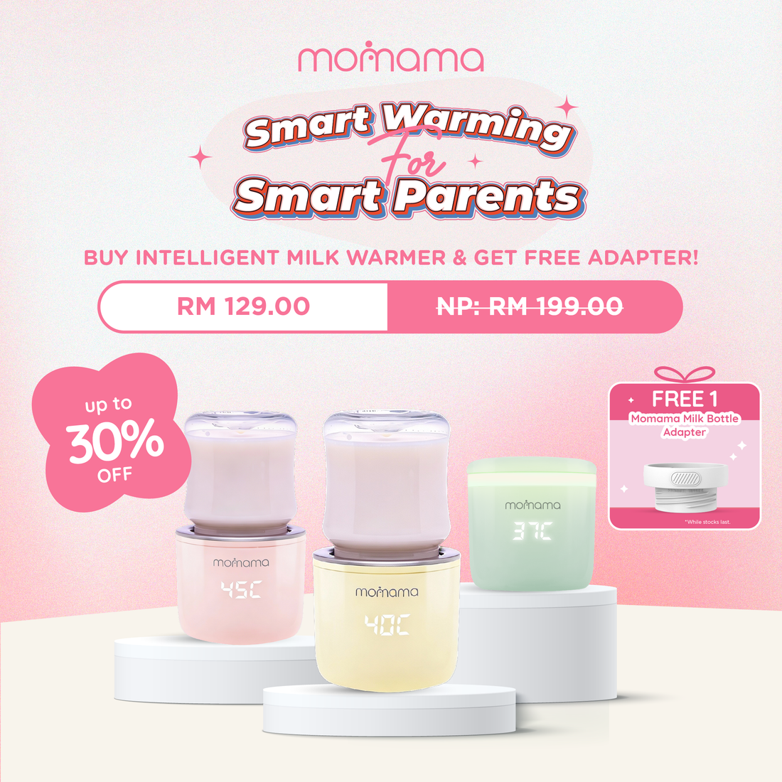 Momama® Intelligent Milk Warmer Plus+ | Portable, Fast Heating, 3 Temp | Pemanas Susu Mudah Alih