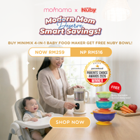 Modern Moms Deserve Smart Savings!" Get your baby mealtime set - Buy Momama Minimix 4-in-1 Foodmaker FOR RM 259