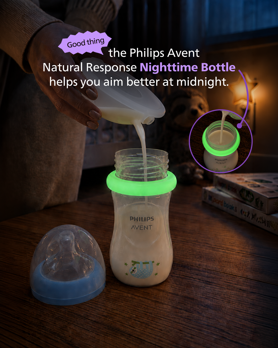 Philips Avent Natural Response Nighttime Baby Bottle 260ML/9OZ