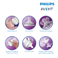 Philips Avent Natural Bottle Decorated Bottle 9OZ/260ML(Single Pack) -Flamingo Design
