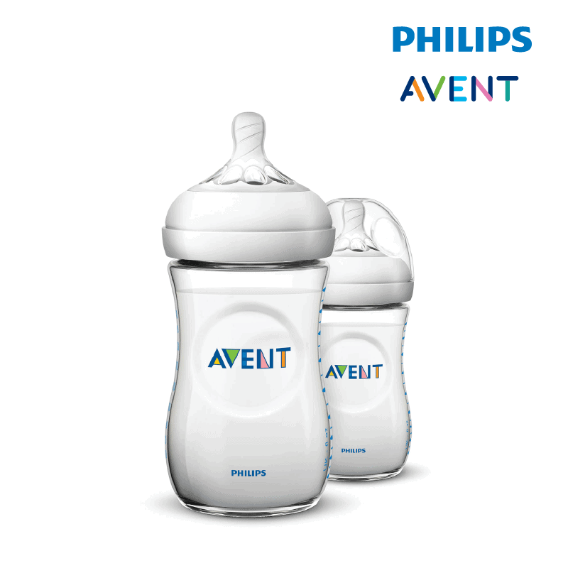 Astra Family Philips avent bottle with a white background.