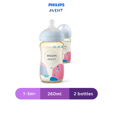 Philips Avent Natural Response Bottle PPSU, 9Oz/260Ml, 1M+, Twin Pack - Astra Family
