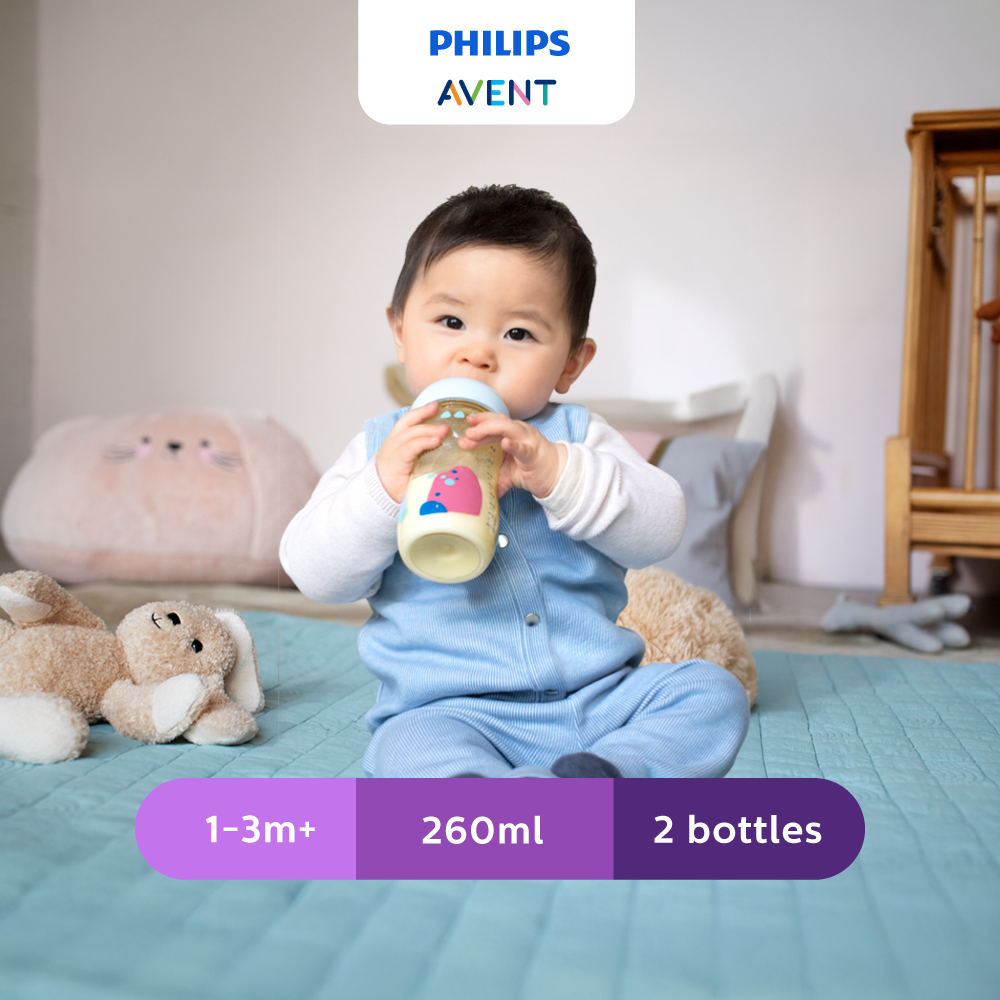 Philips Avent Natural Response Bottle PPSU, 9Oz/260Ml, 1M+, Twin Pack