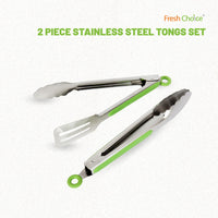 Fresh Choice 2 Piece Stainless Steel Tongs Set