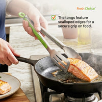 Fresh Choice 2 Piece Stainless Steel Tongs Set