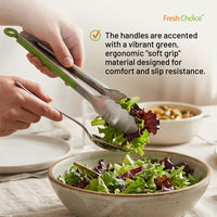 Fresh Choice 2 Piece Stainless Steel Tongs Set