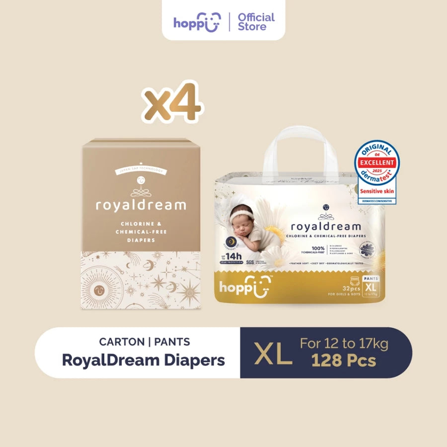 [CARTON] Hoppi RoyalDream Baby Diaper Pants X4 - Astra Family