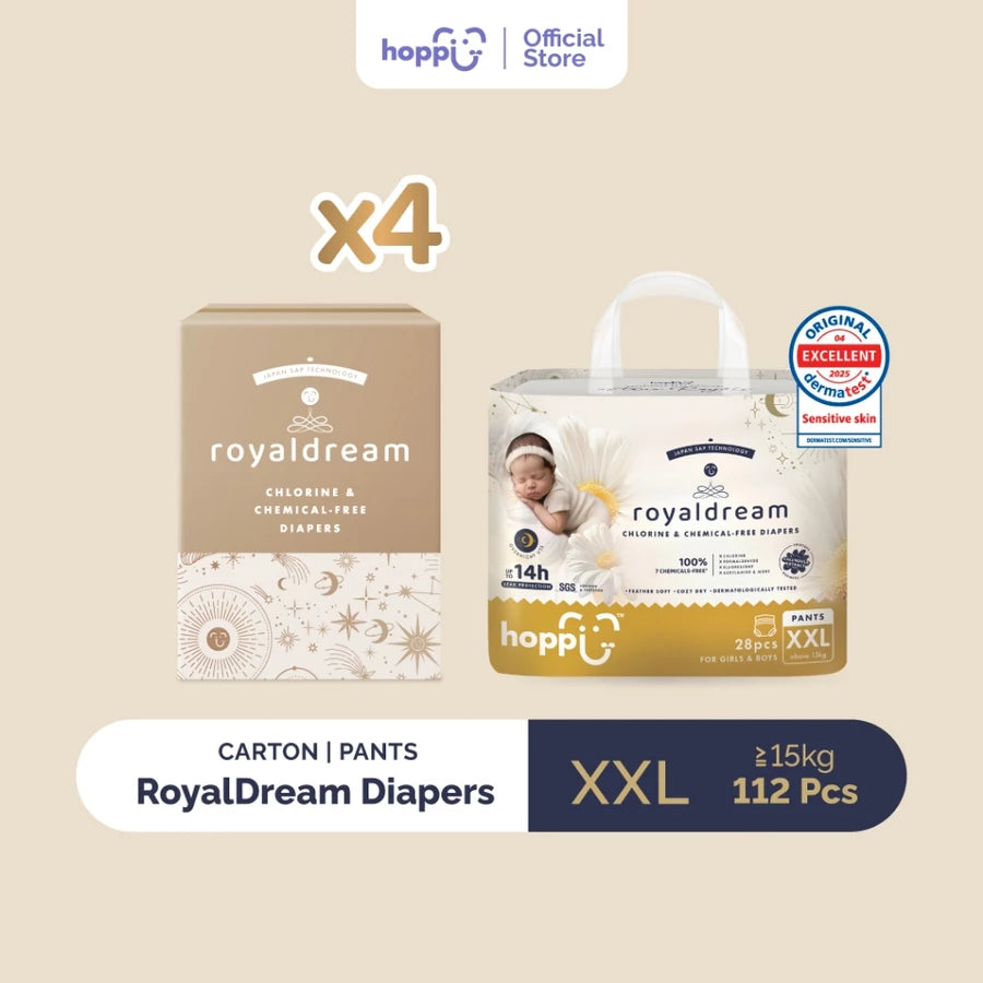 [CARTON] Hoppi RoyalDream Baby Diaper Pants X4 - Astra Family