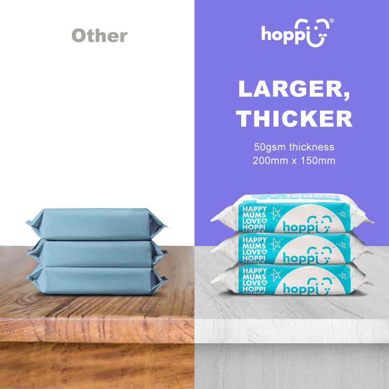 Hoppi 80 Sheets 3-In-1 Bundle Pack Antibacterial Wet Wipes