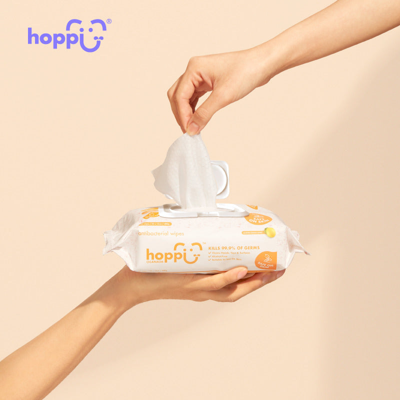 Hoppi 80 Sheets 3-In-1 Bundle Pack Antibacterial Wet Wipes