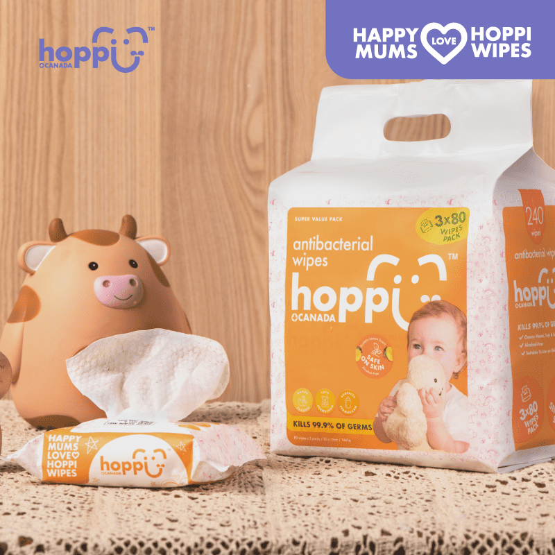Astra Family Happy mommies hoppi baby wipes.