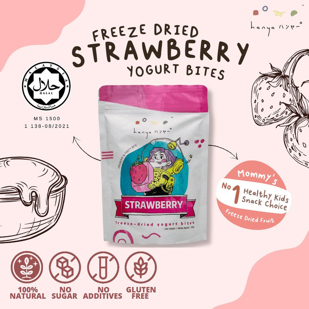HANYA Freeze-dried Strawberry Yogurt Bites (30g) - Astra Family