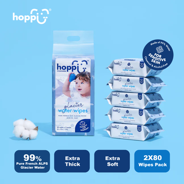 Hoppi 20 Sheets 5-in-1 Bundle Pack Premium Baby Glacier Wet Wipes - Astra Family