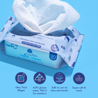 Hoppi 20 Sheets 5-in-1 Bundle Pack Premium Baby Glacier Wet Wipes - Astra Family