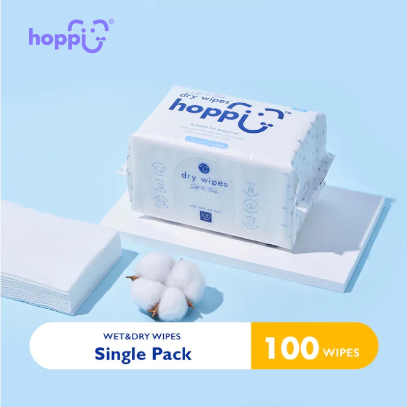 Hoppi 100 sheets single pack Dry Wipes