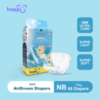 Hoppi  New Born Diapers-66pcs