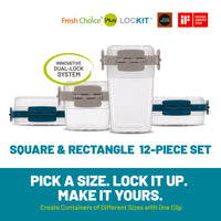 Fresh Choice LOCKIT Square & Rectangle 12-Piece Set